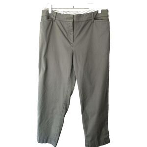 Talbots Perfect Crop Pants Size 8 Olive Green Chinos Cotton Stretch Minimalist